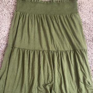 Kate Quinn Bamboo Comfy Green Knee Length Skirt MED